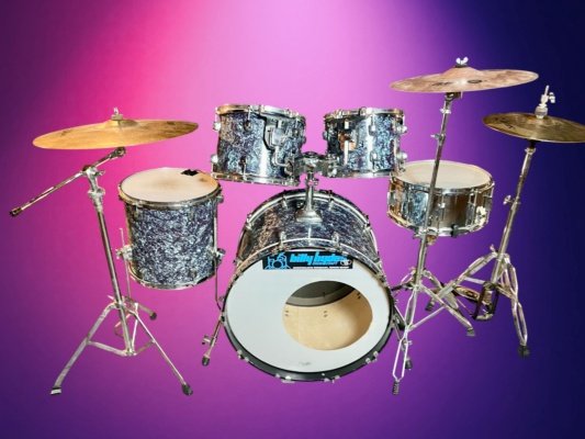 Billy Hyde 5 pce birch drum kit - w cymbals - in co👀ool blue diamond pearl 💙💎💙💎