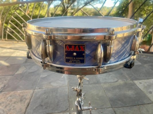 AJAX 1960’s 14 x 4” 3ply piccolo snare w die cast hoops