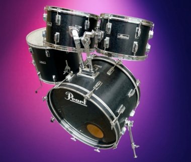 Pearl Maxwin 4pce mahogany shell pack in hairline black - excellent condition