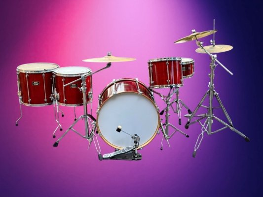 Mapex Mars Pro Maple/mahogany 5pce drum kit - complete w cymbals and pro Mapex hardware