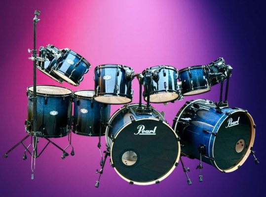 Pearl Vision 11 pce - Double Bass drum shellpack - New- w drum bags