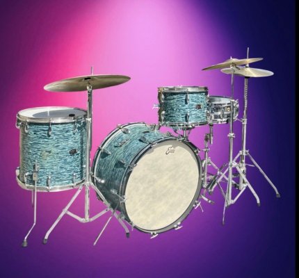 Drouyn 60’s vintage 3pce drums  - shell pack - Blue ripple