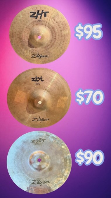 Zildjian 10” Splash cymbals - 3 to choose from - all in excellent condition